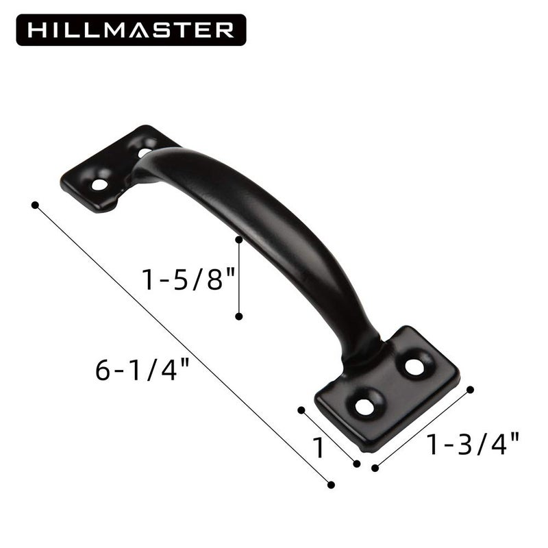 HILLMASTER Heavy Duty Gate Latch Door Handle Hardware Kit for Wooden Fence, Self-Closing Gate Latch with Pull String, Decorative Metal Gate Pull Handle, 2 Pack 6in T-Strap Gate Hinges, Black Finish - Image 3
